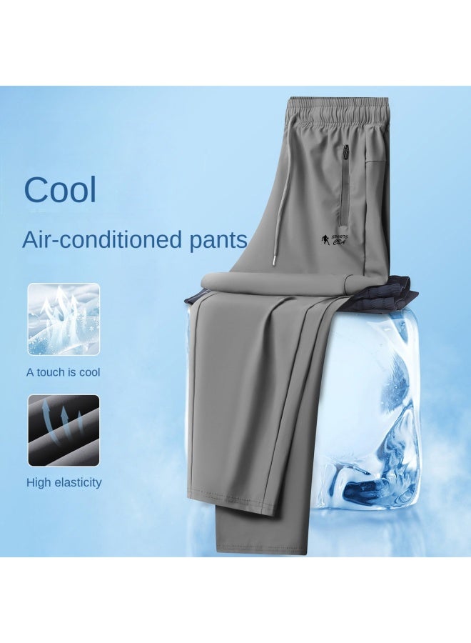 Cool And Breathable】summer Thin High-end Versatile Ice Silk Pants For Commuting, Outdoor Running, And Sports Trousers - Image 2