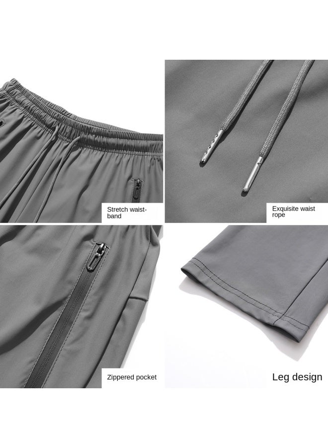 Cool And Breathable】summer Thin High-end Versatile Ice Silk Pants For Commuting, Outdoor Running, And Sports Trousers - Image 4