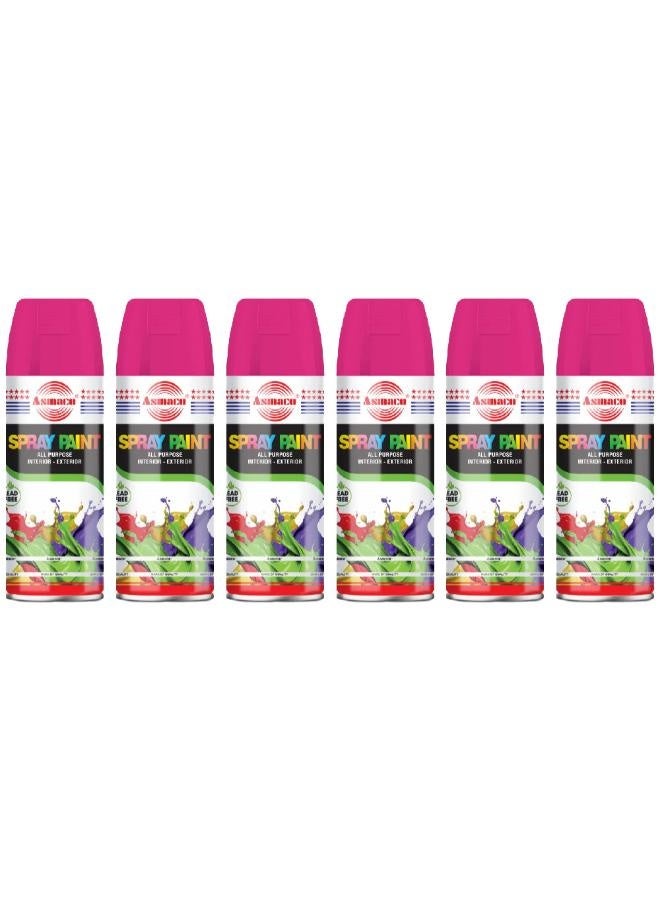 Asmaco Spray Paint - Fluo Magenta - 400 Ml - Set of 06