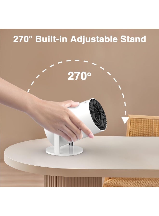 [270°Adjustable Stand] Smart Mini Projector with WiFi 6 and Bluetooth, Auto Keystone Outdoor Movie Projector 1080P Full HD Support, Big Screen Portable Home Projector for Phone/TV Stick/Laptop - Image 2