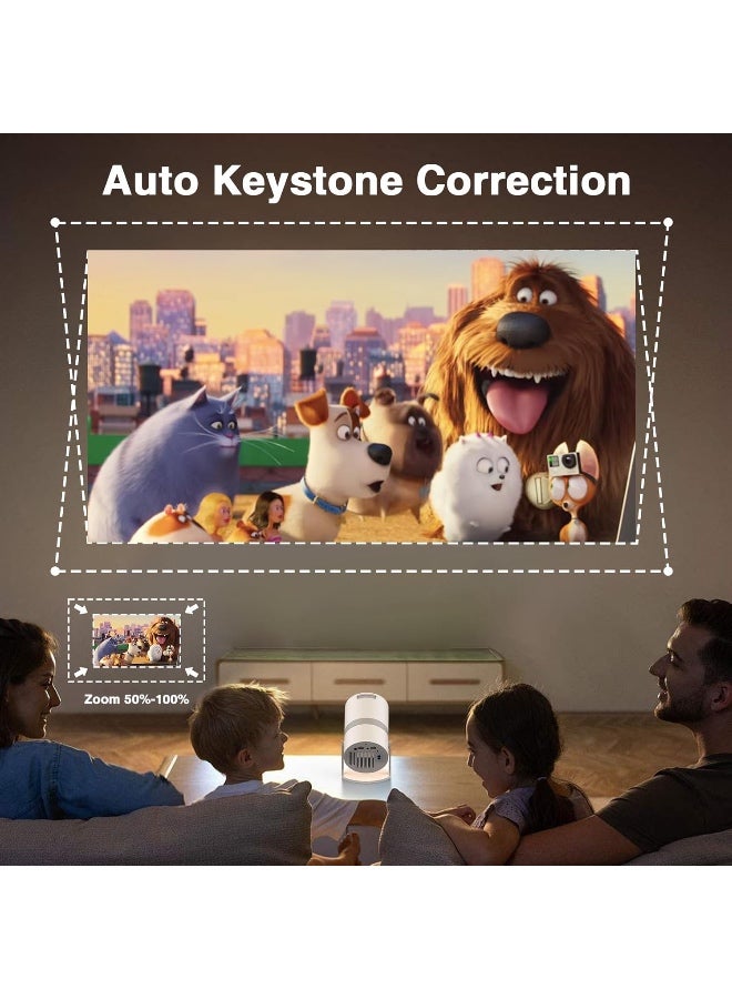 [270°Adjustable Stand] Smart Mini Projector with WiFi 6 and Bluetooth, Auto Keystone Outdoor Movie Projector 1080P Full HD Support, Big Screen Portable Home Projector for Phone/TV Stick/Laptop - Image 4