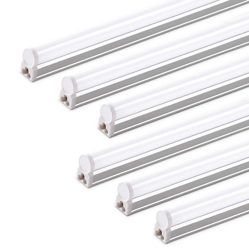 Barrina T5 LED Shop Light 2FT, 6500K (Super Bright White), Utility Shop Lights, Ceiling and Under Cabinet Light, ETL Listed, Corded Electric with Built-in ON/Off Switch, 6 Pack - Image 1