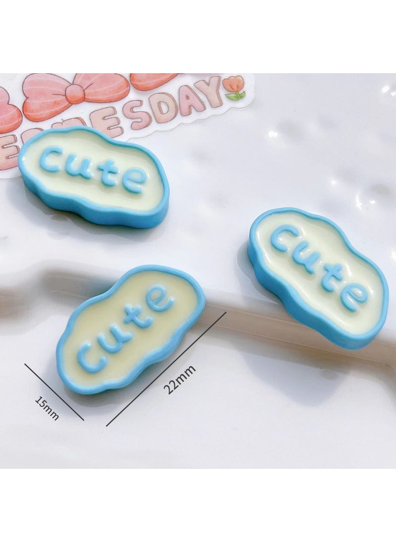 Generic Clear Cute Flower Rabbit Resin DIY Phone Case Accessories Blue glossy cute15 * 27mm 