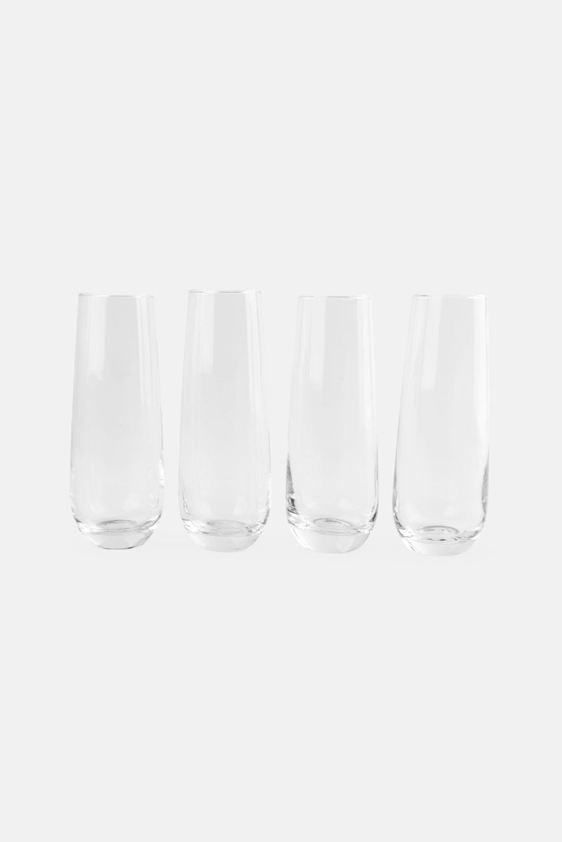Bombay 4 Pieces Stemless Champagne Flutes Set 310 ml, Transparent  - Image 1