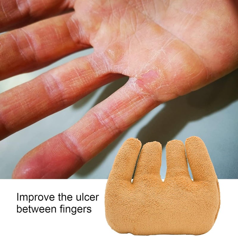 woobles Hand Contracture Cushion Palm Grips Finger Rehabilitation Training Device Finger Separator, Comfortable Protection & Finger Separation(Yellow) - Image 4