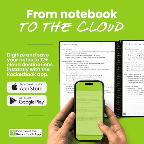 Rocketbook New Core Reusable Spiral Notebook, Letter Size 8.5x11, Black - Lined Pages, App-Connected, Erasable, Durable Cover, Ideal for School, Work, and Creative Projects - Image 5