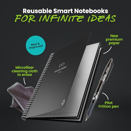 Rocketbook New Core Reusable Spiral Notebook, Letter Size 8.5x11, Black - Lined Pages, App-Connected, Erasable, Durable Cover, Ideal for School, Work, and Creative Projects - Image 3