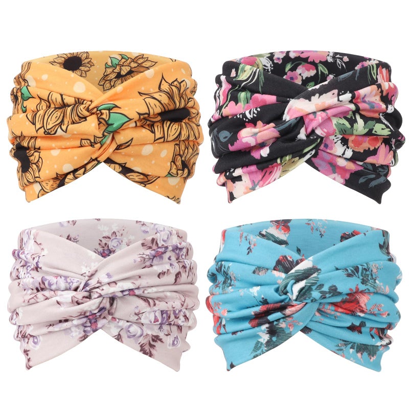 AQOKKA Extra Wide Headbands for Women Large Turban Headband Non Slip Boho Elastic Hairband Hair Twisted Knot Head Bands Accessories - Image 3
