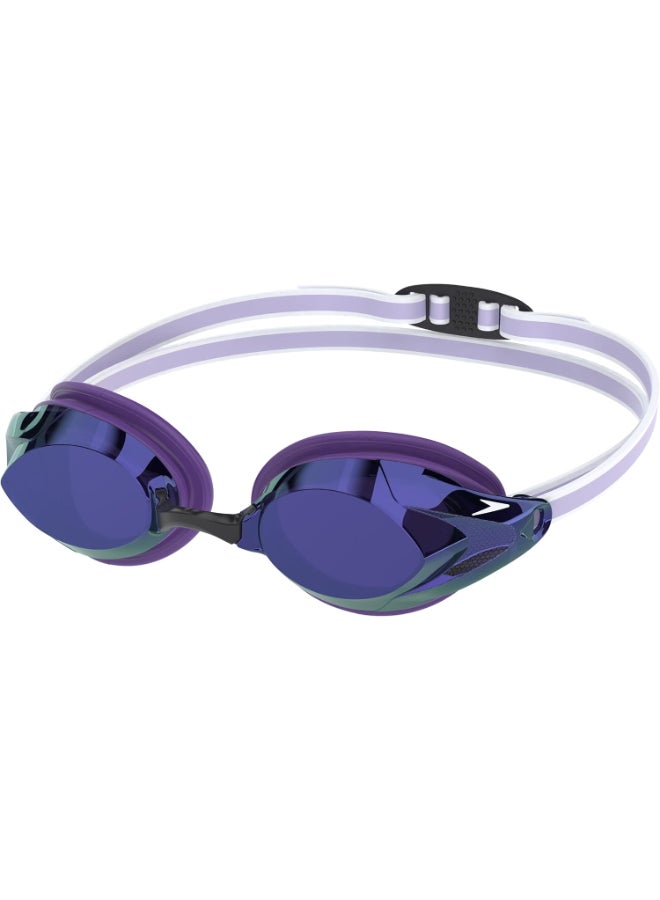 Speedo Women's Vanquisher 3.0 Mirrored Swimming Goggles - Purple Haze/Iris/Silver Mirror - Image 1
