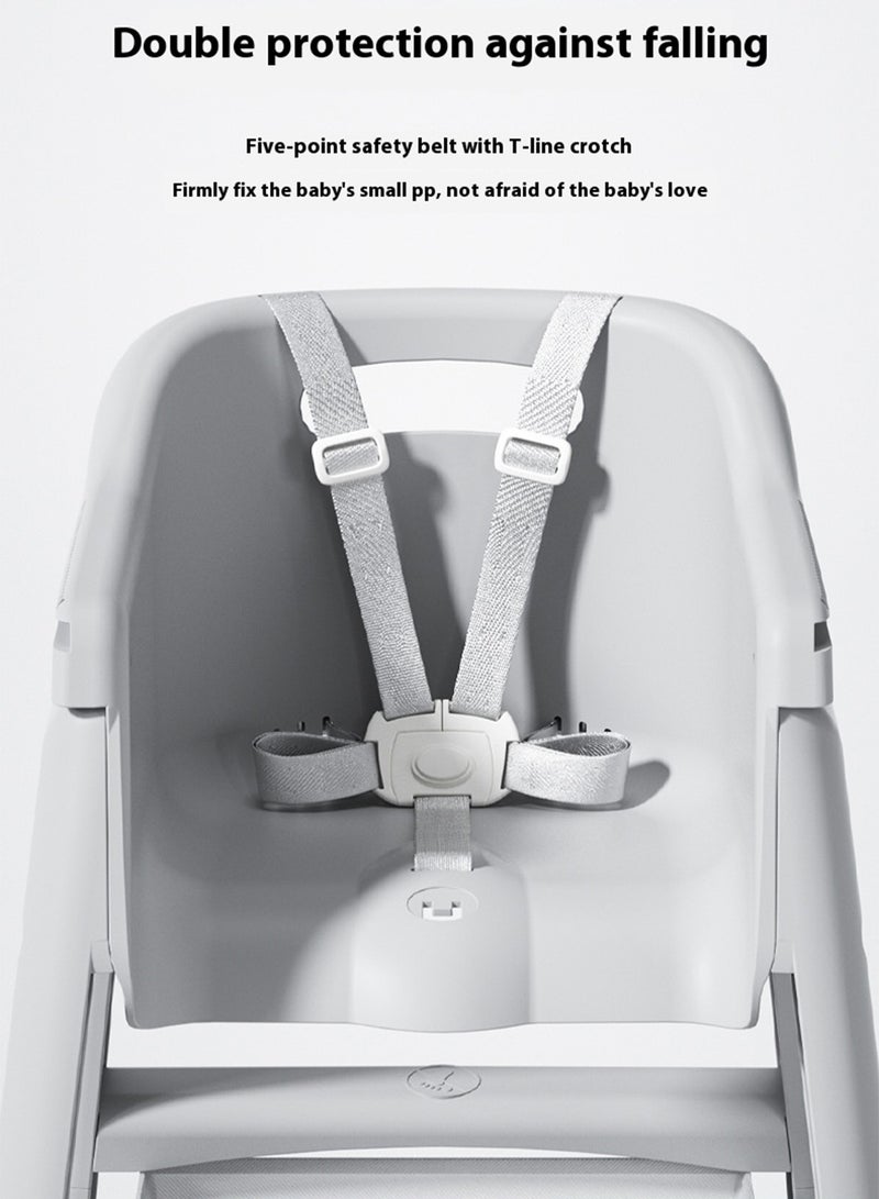MaBaby Multifunctional Baby High Chair, Dining Chair With Detachable Dining Plate And Chair Leg, Stable Pyramid Structute - Image 3