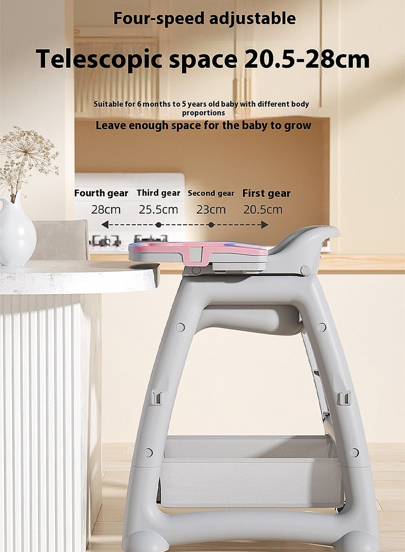 MaBaby Multifunctional Baby High Chair, Dining Chair With Detachable Dining Plate And Chair Leg, Stable Pyramid Structute - Image 4