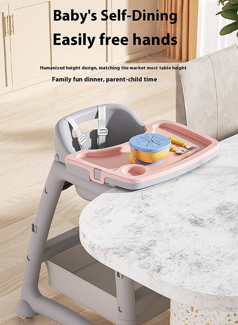 MaBaby Multifunctional Baby High Chair, Dining Chair With Detachable Dining Plate And Chair Leg, Stable Pyramid Structute - Image 5