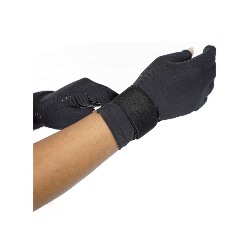 SOLARAE Copper Compression Arthritis Gloves with Adjustable Best Copper Glove for Carpal Tunnel, Arthritis, and Support for Wrists and Hands for Women and Men 1 Pair - Image 2