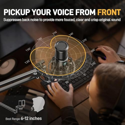 MAONO AU-PM421 Condenser USB Microphone, Professional Studio Recording Mic with 1-Touch Mute and Mic Gain Knob for PC, Singing, Podcast, Gaming, YouTube - Image 4