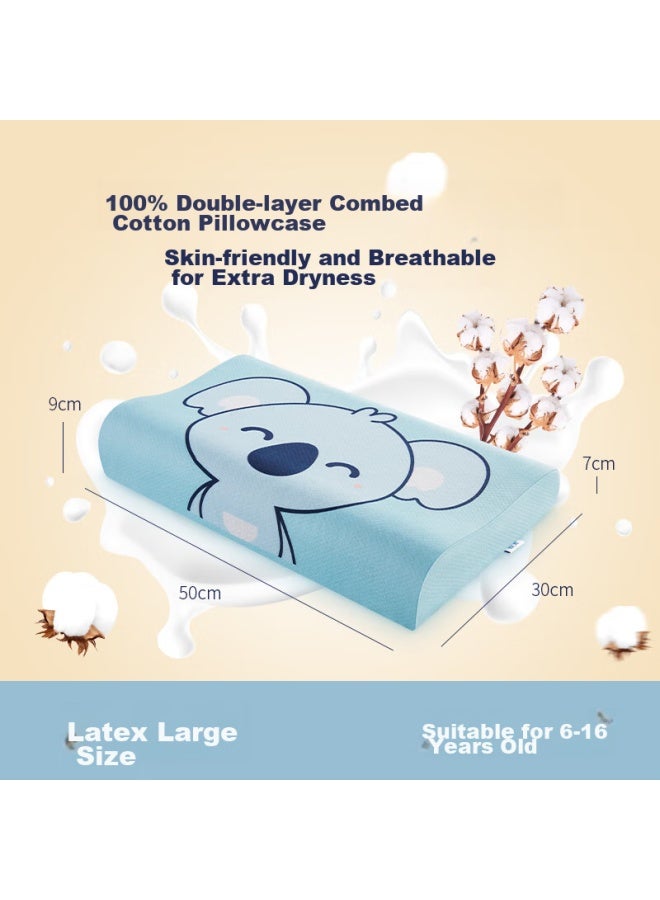 Jago Jiaoao Latex Pillow, Thai Natural Rubber, Student Sleep Cervical Pillow, Latex Content 90%, For Ages 6-16 - Image 1