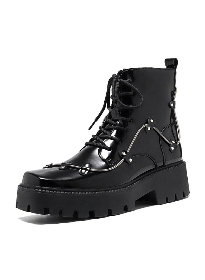 Warrior New Youth Fashion Thick Sole High Top Boots - Image 1