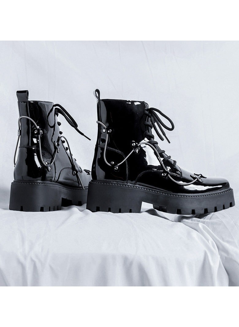Warrior New Youth Fashion Thick Sole High Top Boots - Image 2