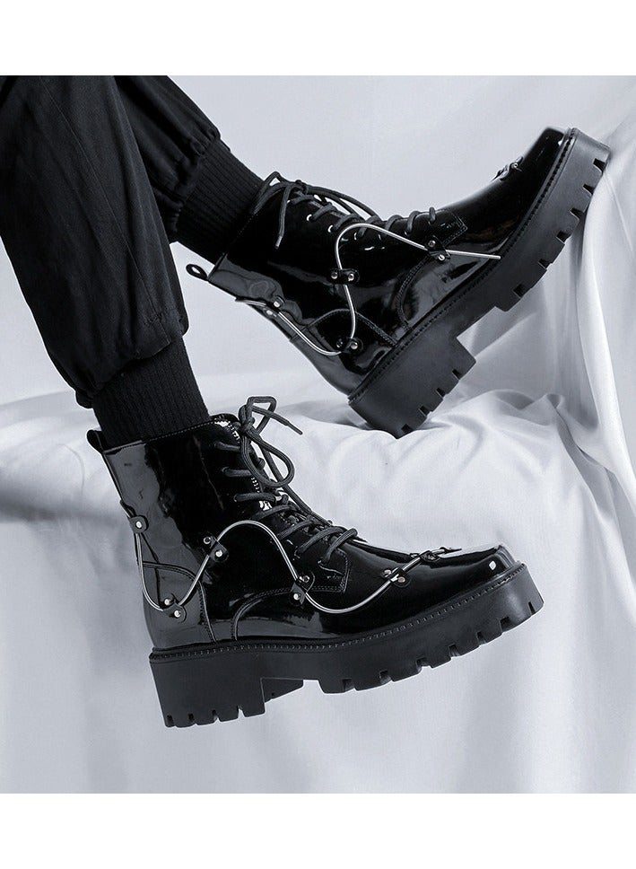 Warrior New Youth Fashion Thick Sole High Top Boots - Image 3