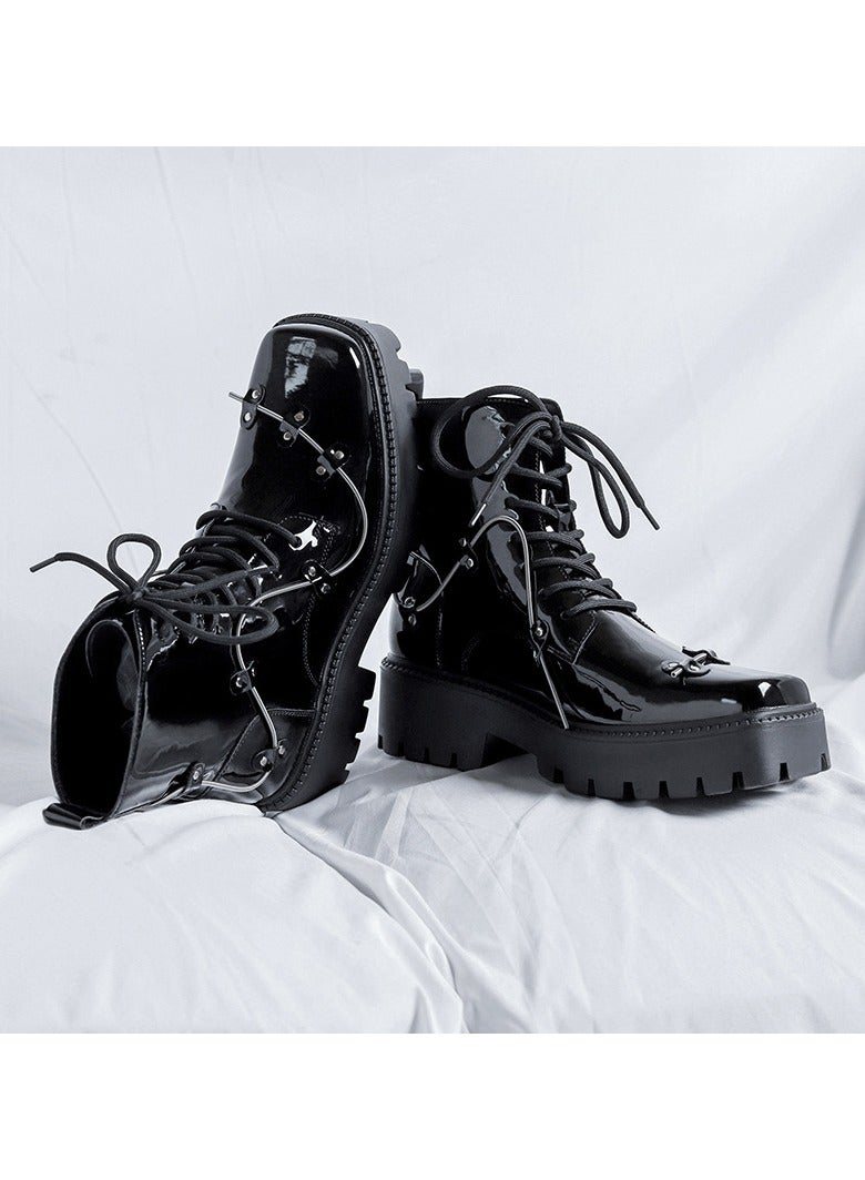 Warrior New Youth Fashion Thick Sole High Top Boots - Image 5