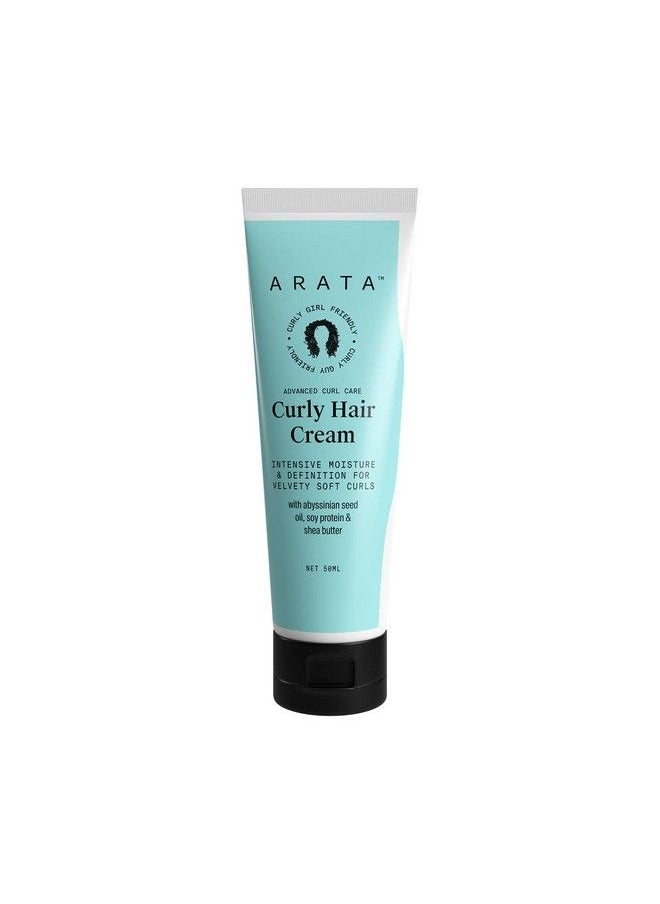 ARATA - Advanced Curl Care Curly Hair Cream (50 Ml) For Velvety Soft Curls ; Intensive Moisture Curl Definition & Plantbased Styling ; Abyssinian Seed Oil Soya Protein & Shea Butter ; Cg Approved - Image 1