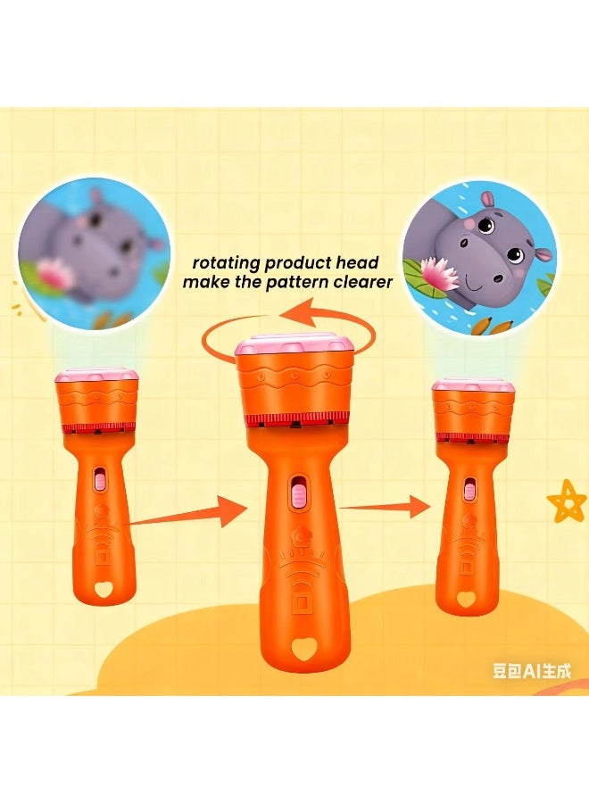 Chabeia Interactive Projection Toy: 48 Fun Patterns Interactive Youngsters' Projection Toy | Educational Science & Math Learning Aid - Battery Operated, Safe for Ages 3+, Animals, Vegetables, Letters & More（Orange） - Image 5