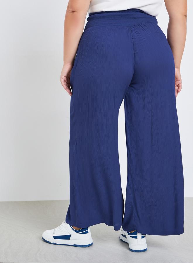Styli Plus Size Navy Wide Leg Trousers - Image 5
