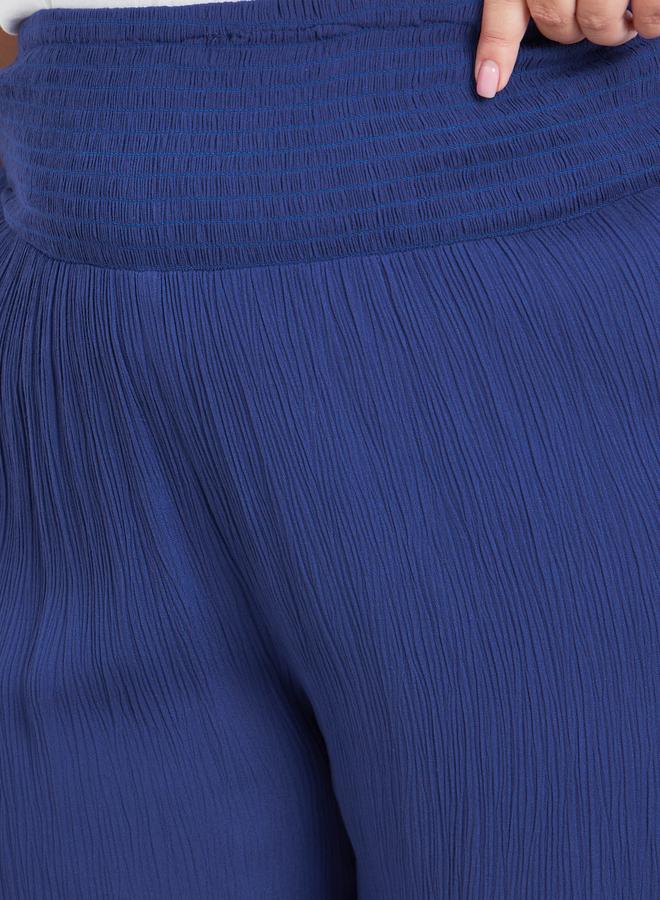 Styli Plus Size Navy Wide Leg Trousers - Image 4