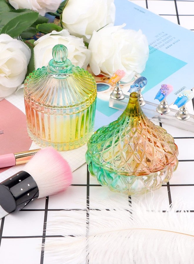 TOROKOM 2Pcs Dappen Dish for Acrylic Nails Monomer Dish with Lids Colorful Nail Cup Jars for Liquid Powder Dishes Glass Damping Dapping Dish Containers - Image 4