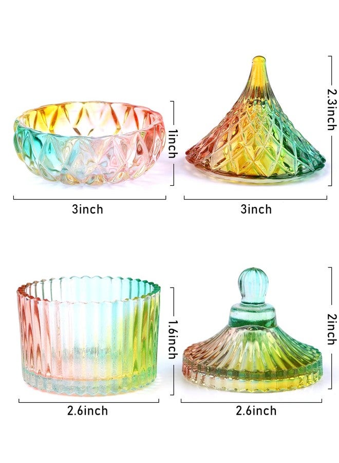 TOROKOM 2Pcs Dappen Dish for Acrylic Nails Monomer Dish with Lids Colorful Nail Cup Jars for Liquid Powder Dishes Glass Damping Dapping Dish Containers - Image 2