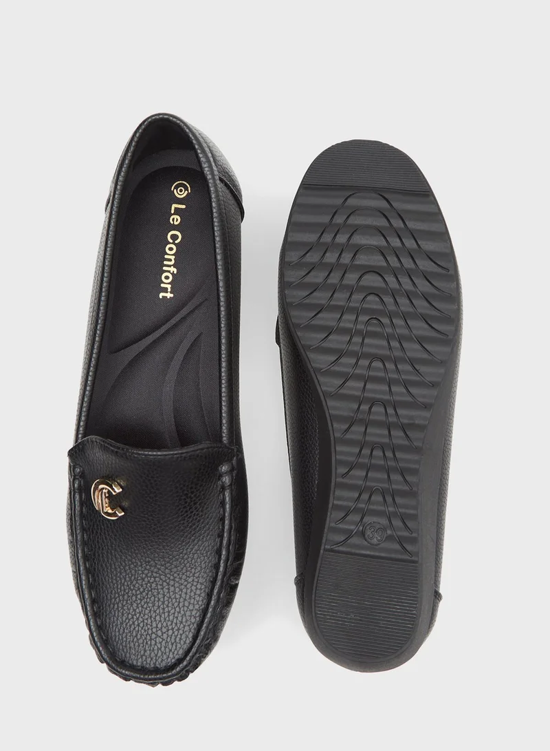 Le Confort Ankle Strap Mid Heel Loafers