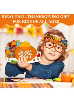 HOWAF HOWAF 24pcs Thanksgiving Coloring Turkey Crowns Hats Eyeglasses Set, Thanksgiving Coloring Headbands Thanksgiving Color Your Own Turkey Crowns Glasses Frame for Thanksgiving Kids School Activities  - Image 5