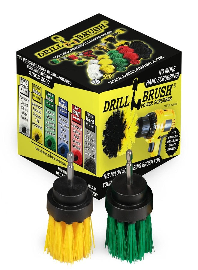 Drillbrush Cleaning Supplies - Kitchen Pot - Cleaner - Drill Brush - 2-inch Diameter, Long Bristle Spin Brush Set - Bathroom Accessories - Shower Curtain - Bath Mat - Baby Bath Tub - Scrubber - Calcium - Rust - Image 1
