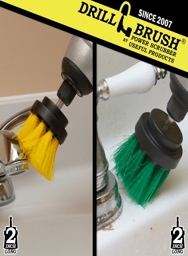 Drillbrush Cleaning Supplies - Kitchen Pot - Cleaner - Drill Brush - 2-inch Diameter, Long Bristle Spin Brush Set - Bathroom Accessories - Shower Curtain - Bath Mat - Baby Bath Tub - Scrubber - Calcium - Rust - Image 2