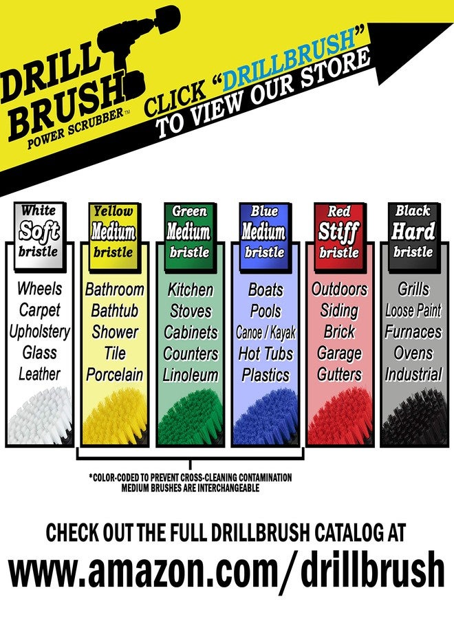 Drillbrush Cleaning Supplies - Kitchen Pot - Cleaner - Drill Brush - 2-inch Diameter, Long Bristle Spin Brush Set - Bathroom Accessories - Shower Curtain - Bath Mat - Baby Bath Tub - Scrubber - Calcium - Rust - Image 3