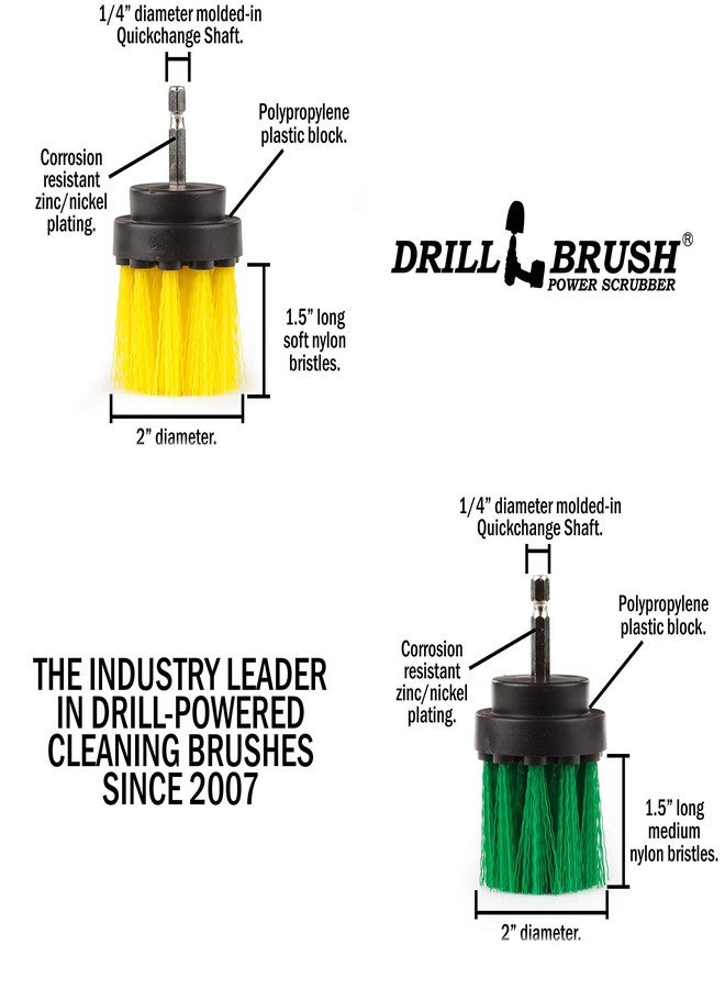 Drillbrush Cleaning Supplies - Kitchen Pot - Cleaner - Drill Brush - 2-inch Diameter, Long Bristle Spin Brush Set - Bathroom Accessories - Shower Curtain - Bath Mat - Baby Bath Tub - Scrubber - Calcium - Rust - Image 5