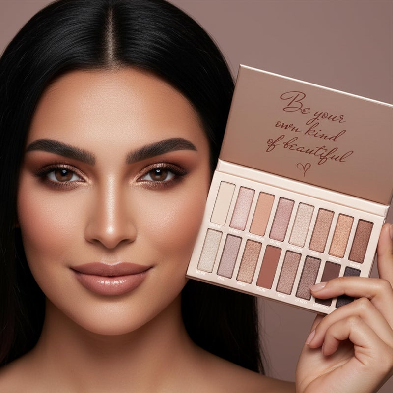 Lamora لوحة ظلال العيون لامورا - لوحة مكياج العيون مع 16 لون غير لامع ولامع عالي الصبغة - نباتية وقابلة للدمج - Image 2