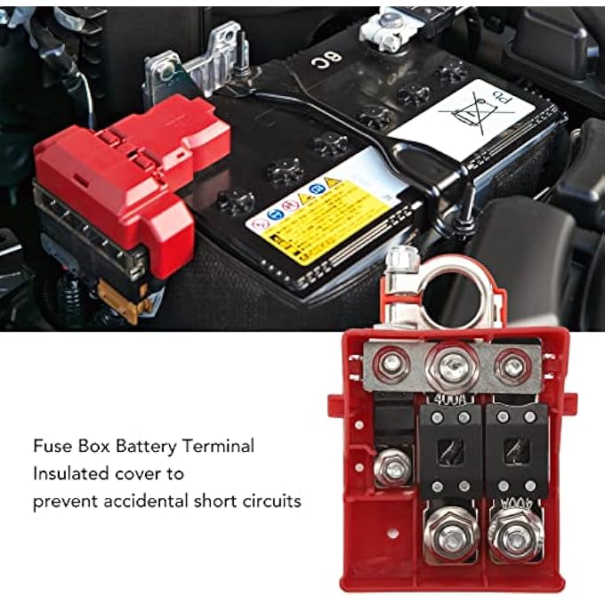كينسو كتلة فيوزات طرفية للبطارية 32 فولت 400 أمبير مع 3 مقابس فيوزات 2 × 400 أمبير و1 × 30 أمبير للقوافل RVs - Image 5