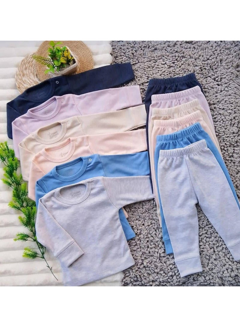 فاني باني باك يحتوي علي 2 طقم دفاية بوبره داخلية من قطعتين فاتلة بكم و بنطلون قطن - Image 3