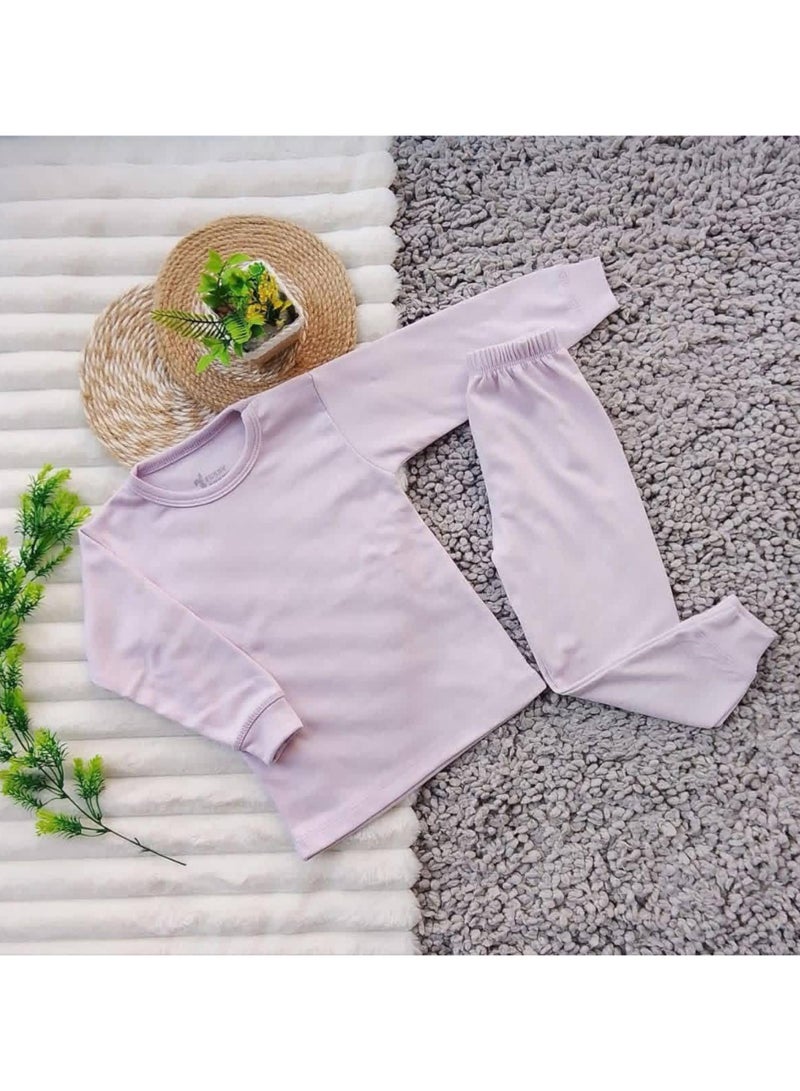 فاني باني باك يحتوي علي 2 طقم دفاية بوبره داخلية من قطعتين فاتلة بكم و بنطلون قطن - Image 4