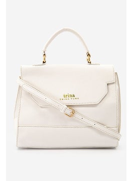 Women Top Handle Satchel Bag 24 H x 28 L x 10 cm, White