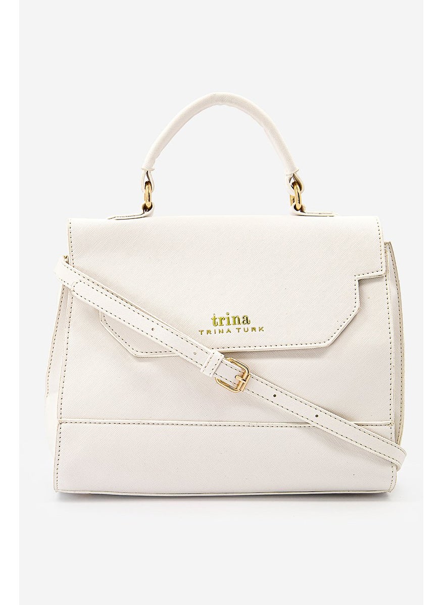 Trina Turk - Women Top Handle Satchel Bag 24 H x 28 L x 10 cm, White - Image 1