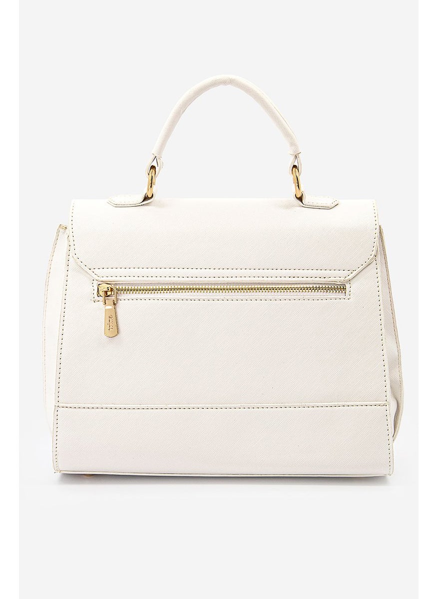 Trina Turk - Women Top Handle Satchel Bag 24 H x 28 L x 10 cm, White - Image 1