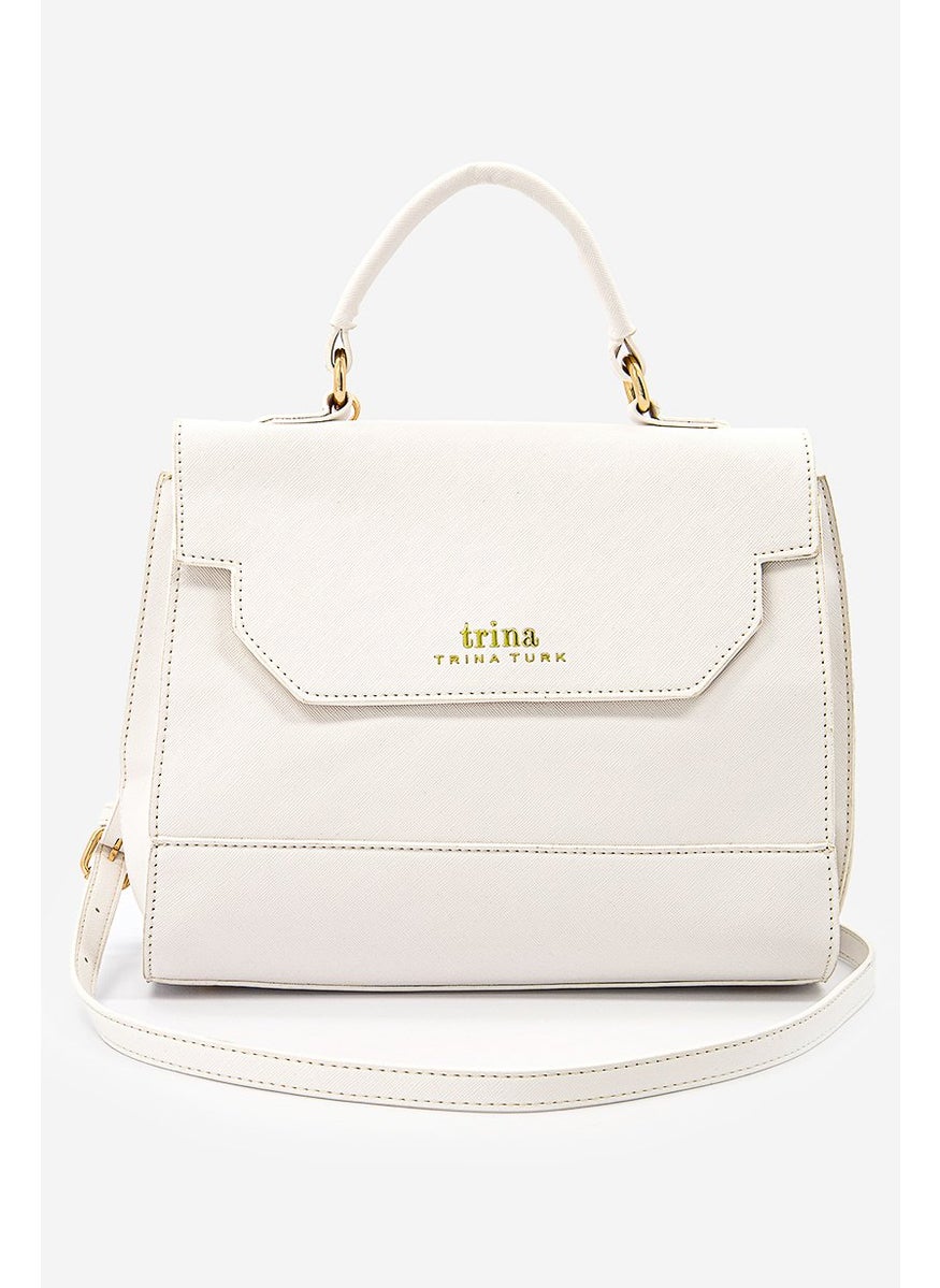 Trina Turk - Women Top Handle Satchel Bag 24 H x 28 L x 10 cm, White - Image 1