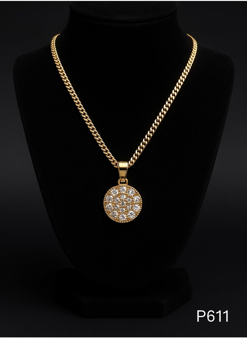 3Diamonds Gold Plated Necklace for Women – Full Crystal Round Pendant – 3DIAMONDS  - Image 3