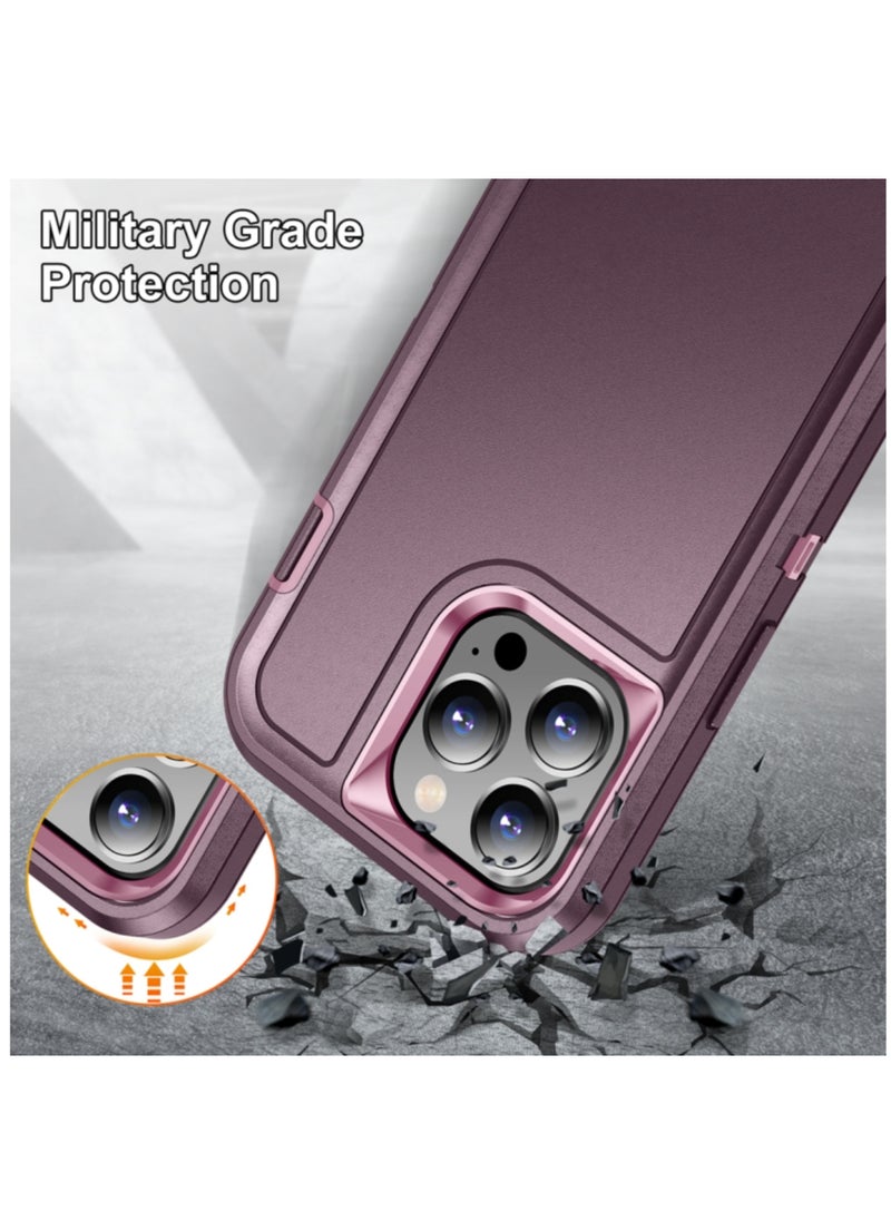 Generic - Case for Iphone 15 Pro Life Waterproof Rugged Phone Cover Purple and Pink - Image 1