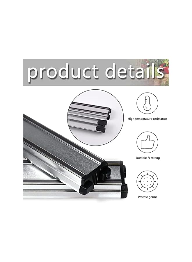 Raxoom Knife Storage Strip, Knife holder, Aluminum Bar with Heavy Duty Magnets, Space Saving Safe Storage Holder for Knives, Utensils by Knife Rack,16 Inch Refrigerator Knife Bar, knives holder - Image 3
