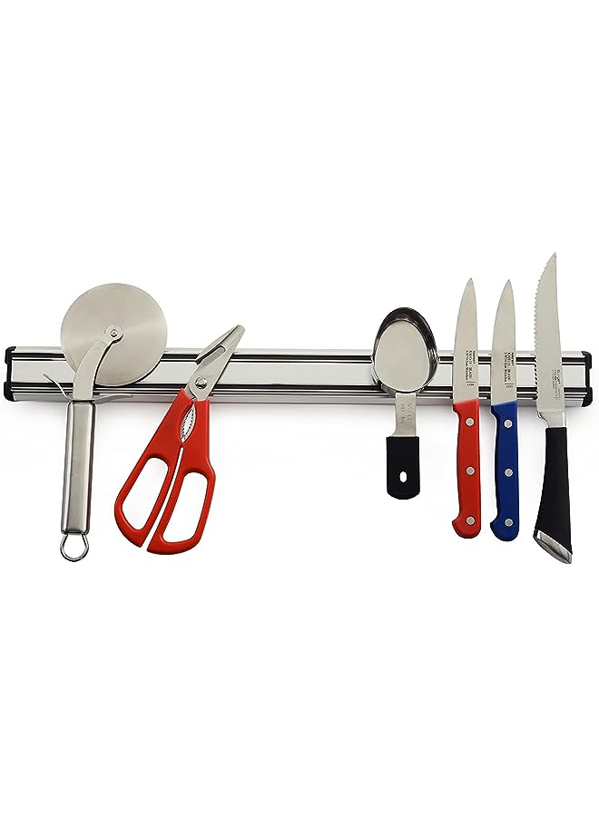 Raxoom Knife Storage Strip, Knife holder, Aluminum Bar with Heavy Duty Magnets, Space Saving Safe Storage Holder for Knives, Utensils by Knife Rack,16 Inch Refrigerator Knife Bar, knives holder - Image 1