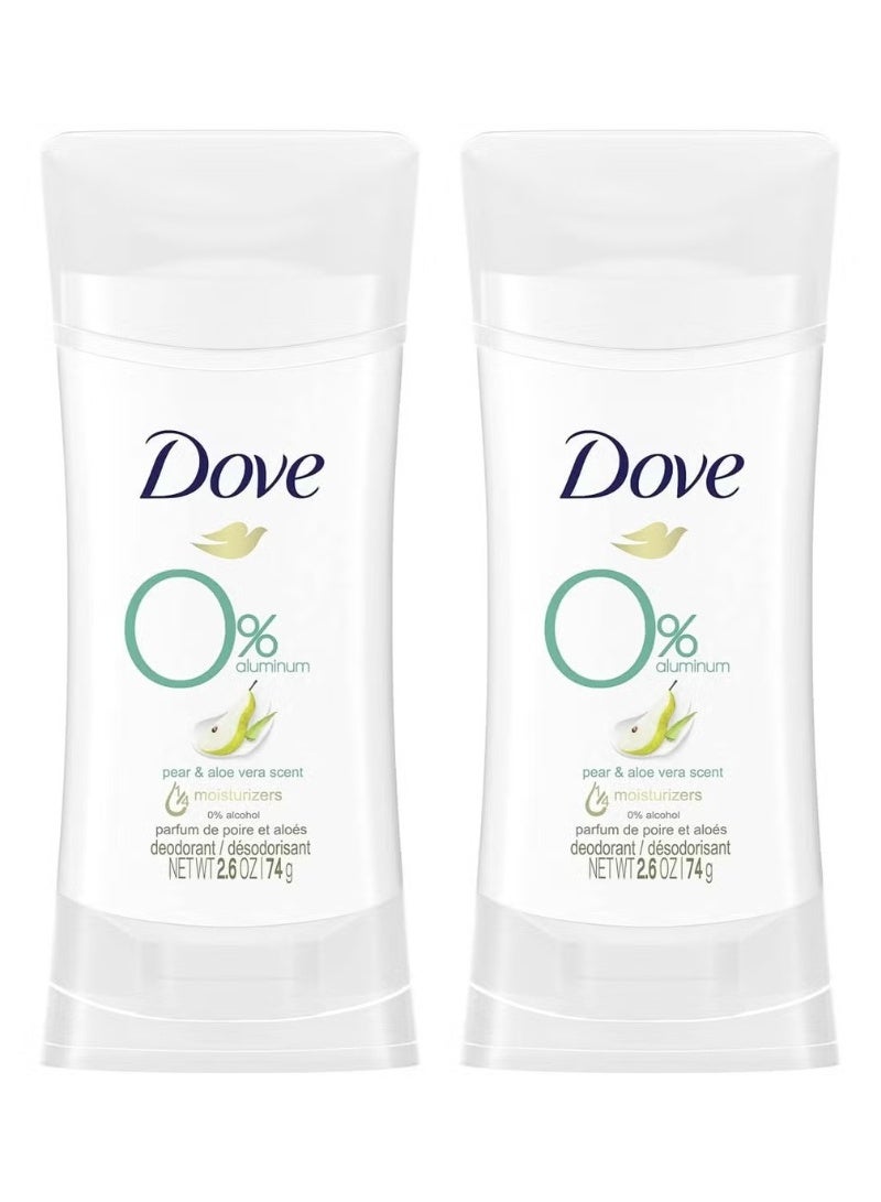 Dove 0 Aluminum Deodorant Stick With Pear And Aloe Vera Scent 74 ml