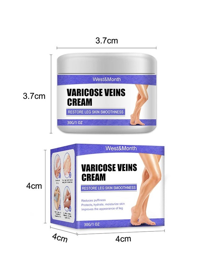 West&Month - Varicose Veins Cream - Eliminate And Spider Veins, Varicose Veins Relief Cream, Improve Blood Circulation, Soothes Tired Legs - Image 1