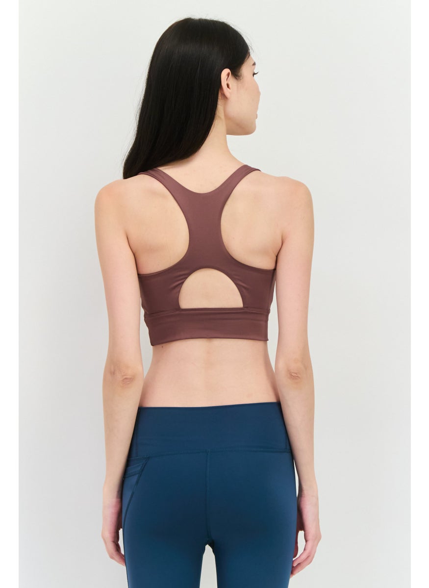 PUMA Women Brand Logo Padded Sports Bra, Dusty Plum  - Image 3